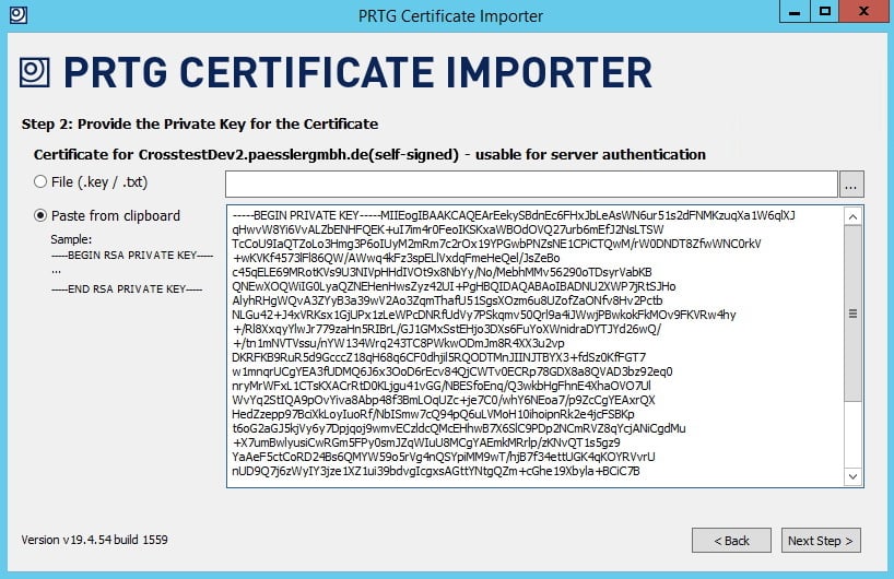 Zertifikat-Importer Schritt 2