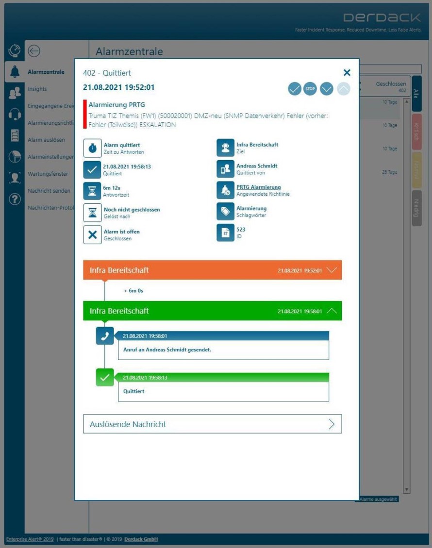 Paessler PRTG and Derdack Enterprise Alerts working together