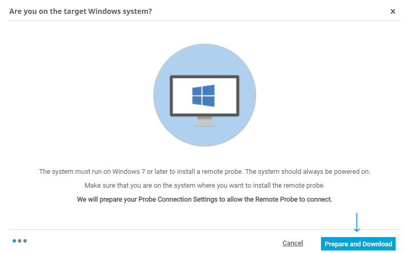 PRTG Screenshot Download window