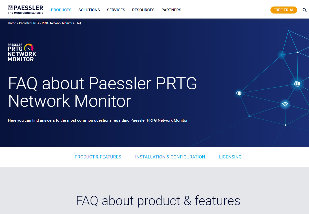 PRTG Website FAQ