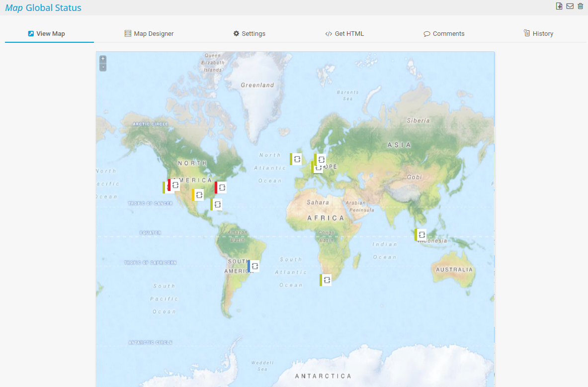 PRTG screenshot map global status