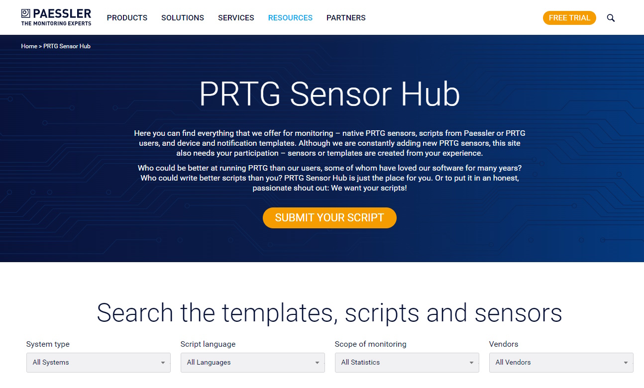 PRTG Website Sensor Hub