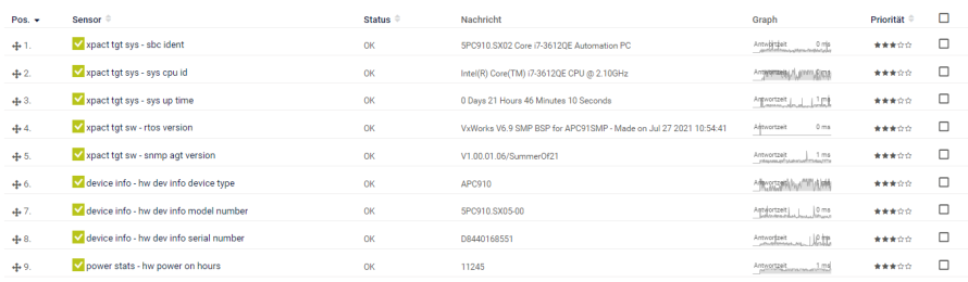Screenshot XPACT APC Status