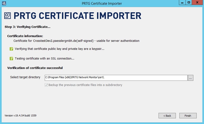 Zertifikat-Importer Schritt 3