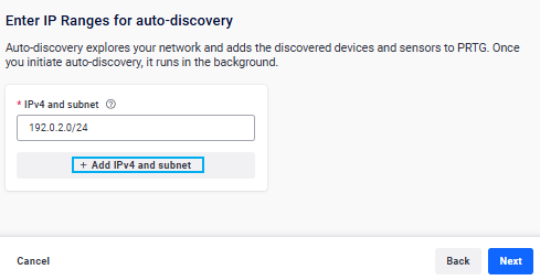 Enter IP Ranges for auto-discovery
