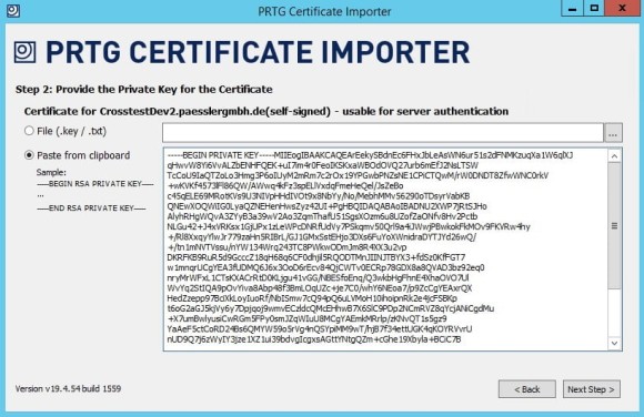 Zertifikat-Importer Schritt 2
