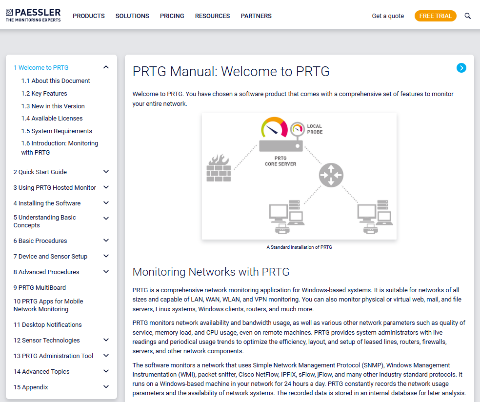 PRTG Website manual